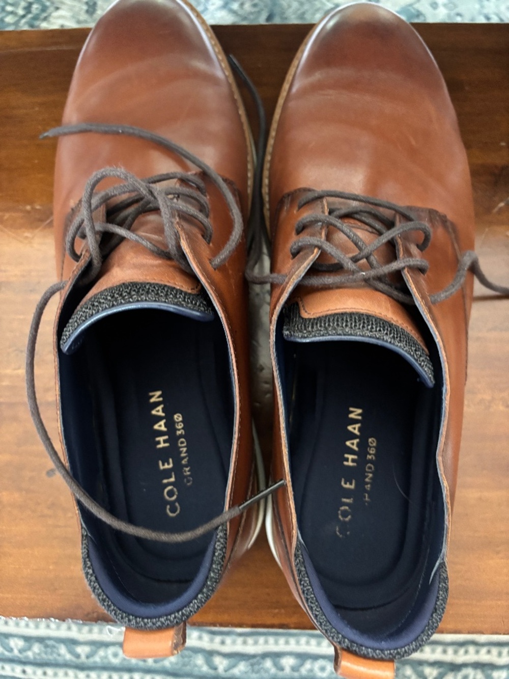 Cole Haan Men’s Full Grain Leather Blue Brown Dress Shoes Size 11.5 / 12